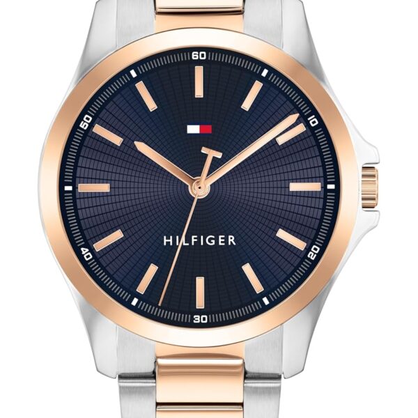 Tommy Hilfiger - Reloj de cuarzo masculino con indicador 3H, correa de acero inoxidable, resistente al agua 3 ATM, diseño moderno y elegante, regalo ideal para él, 42 mm