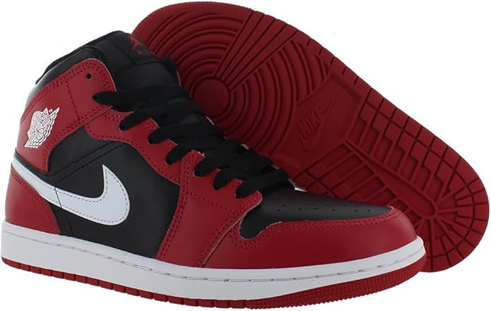 Nike Air Jordan 1 Mid Black/Red/White - Imagen 2
