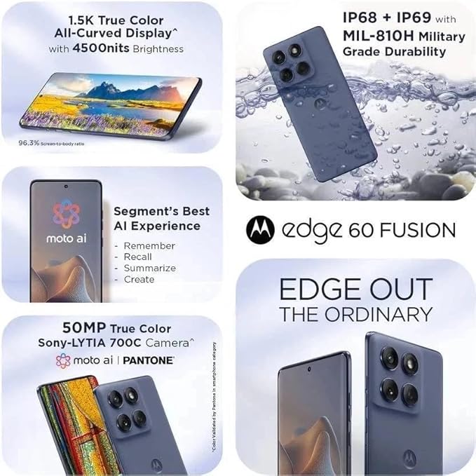 Motorola Edge 60 Fusion 5G AI 256GB + 8GB RAM Azul - Imagen 9