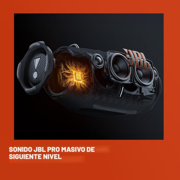 JBL Xtreme 4 – Parlante Bluetooth portátil con sonido potente y graves profundos, resistencia al agua IP67, 24 horas de reproducción y función PartyBoost para conectar múltiples bocinas.