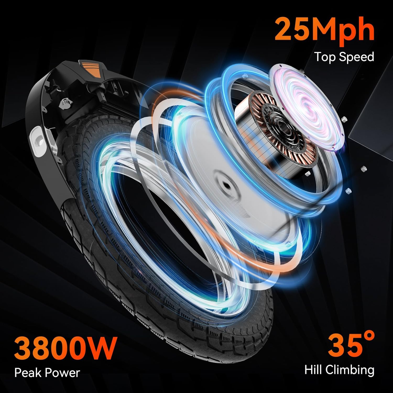 KINGSONG 16SPRO monociclo eléctrico de autoequilibrio para adultos, velocidad máxima de 40km/h, capacidad de ascenso de 35°, scooter inteligente con una rueda (negro) - Imagen 9