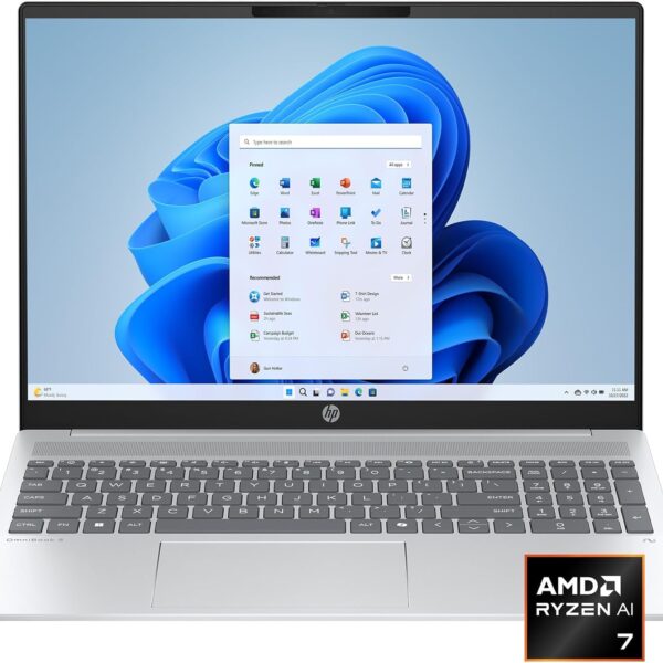 HP OmniBook 5: Procesador Ryzen AI 7 350, 16 GB de RAM, disco SSD de 512 GB, pantalla IPS de 16 pulgadas con resolución 2K, Windows 11