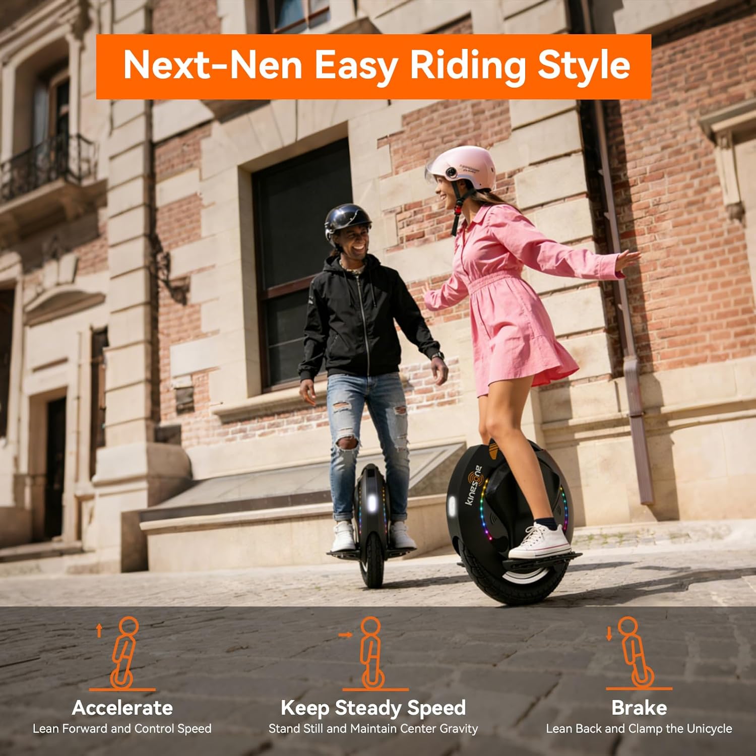 KINGSONG 16SPRO monociclo eléctrico de autoequilibrio para adultos, velocidad máxima de 40km/h, capacidad de ascenso de 35°, scooter inteligente con una rueda (negro) - Imagen 5