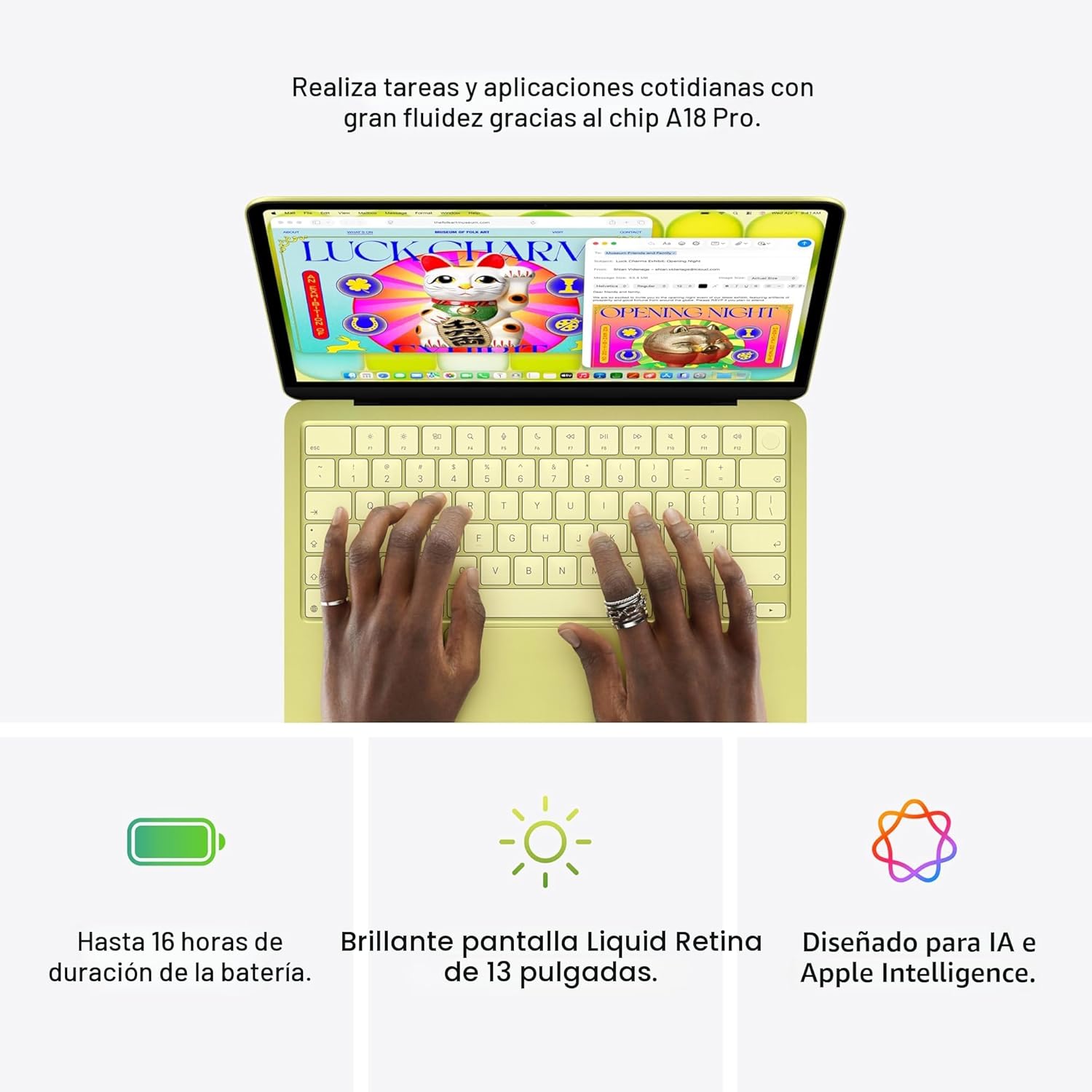 Apple MacBook Neo Silver de 13 pulgadas, Touch ID, Chip A18 Pro, 512GB de almacenamiento y con Apple Intelligence - Imagen 8