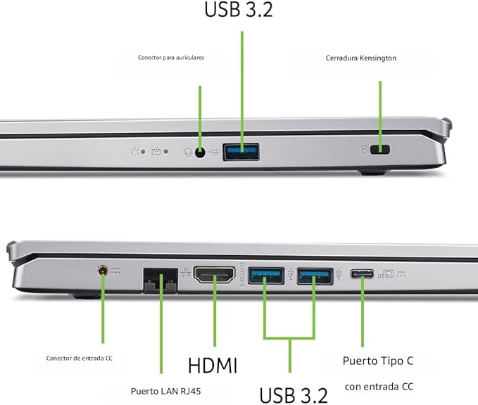 Portátil acer Aspire Go 15 preparado para IA | Pantalla IPS FHD de 15.6" (1920 x 1080) | AMD Ryzen 7 7730U | Gráficos AMD Radeon | 16GB DDR4 | SSD PCIe Gen4 de 512GB | Wi-Fi 6 |... - Imagen 2