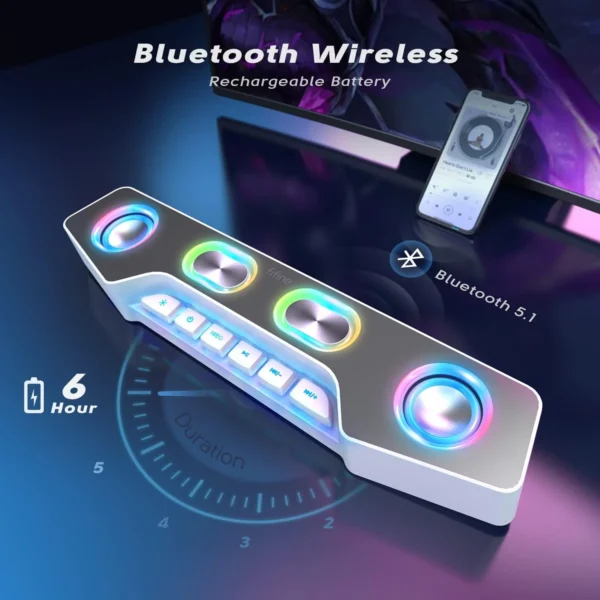 Altavoz Bluetooth FIFINE AmpliGame A16 con iluminación RGB