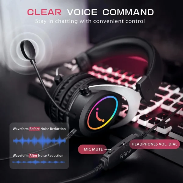 Auriculares FIFINE AmpliGame H3 con conector de 3.5 mm y RGB