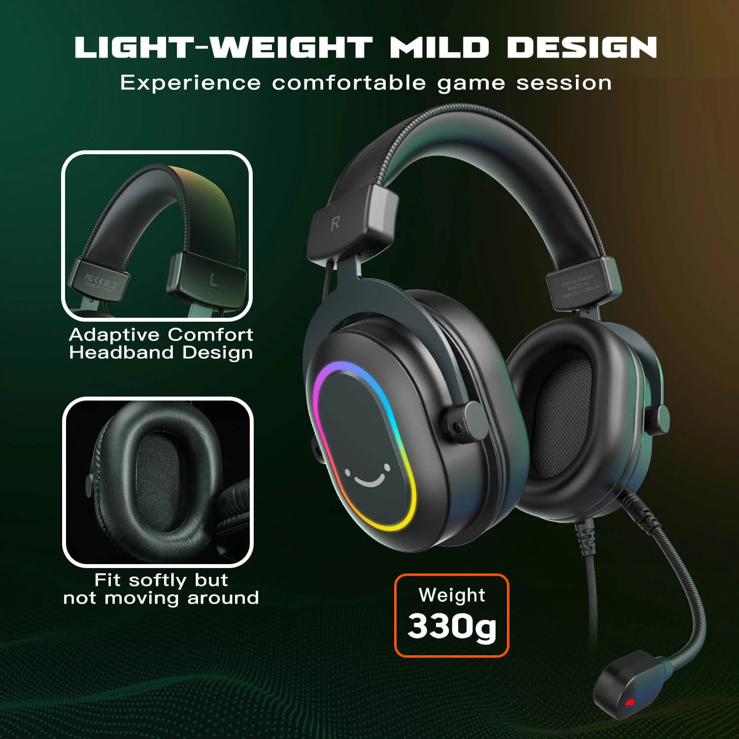 Auriculares USB FIFINE AmpliGame H6, con sonido envolvente 7.1, RGB y micrófono con cancelación ruido - Imagen 9