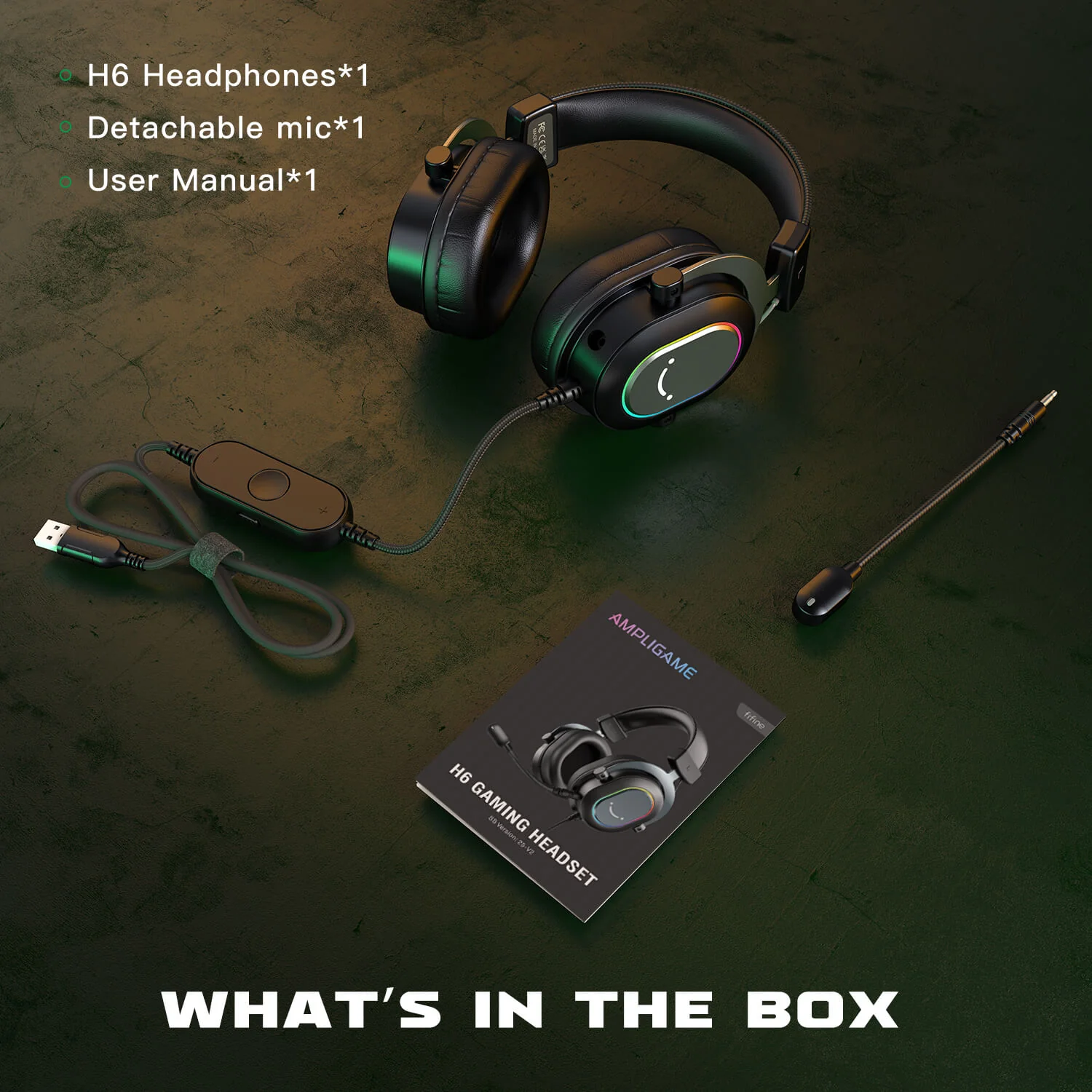 Auriculares USB FIFINE AmpliGame H6, con sonido envolvente 7.1, RGB y micrófono con cancelación ruido - Imagen 10