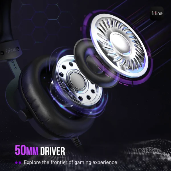 Auriculares para juegos USB FIFINE AmpliGame H9 con sonido envolvente 7.1 y micrófono con cancelación de ruido
