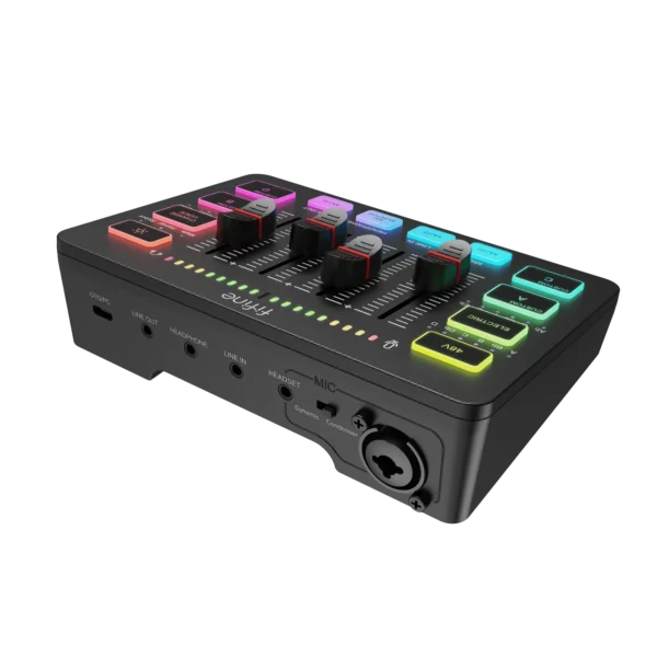 Mezclador de Audio para Juegos FIFINE AmpliGame SC3 con Iluminación RGB