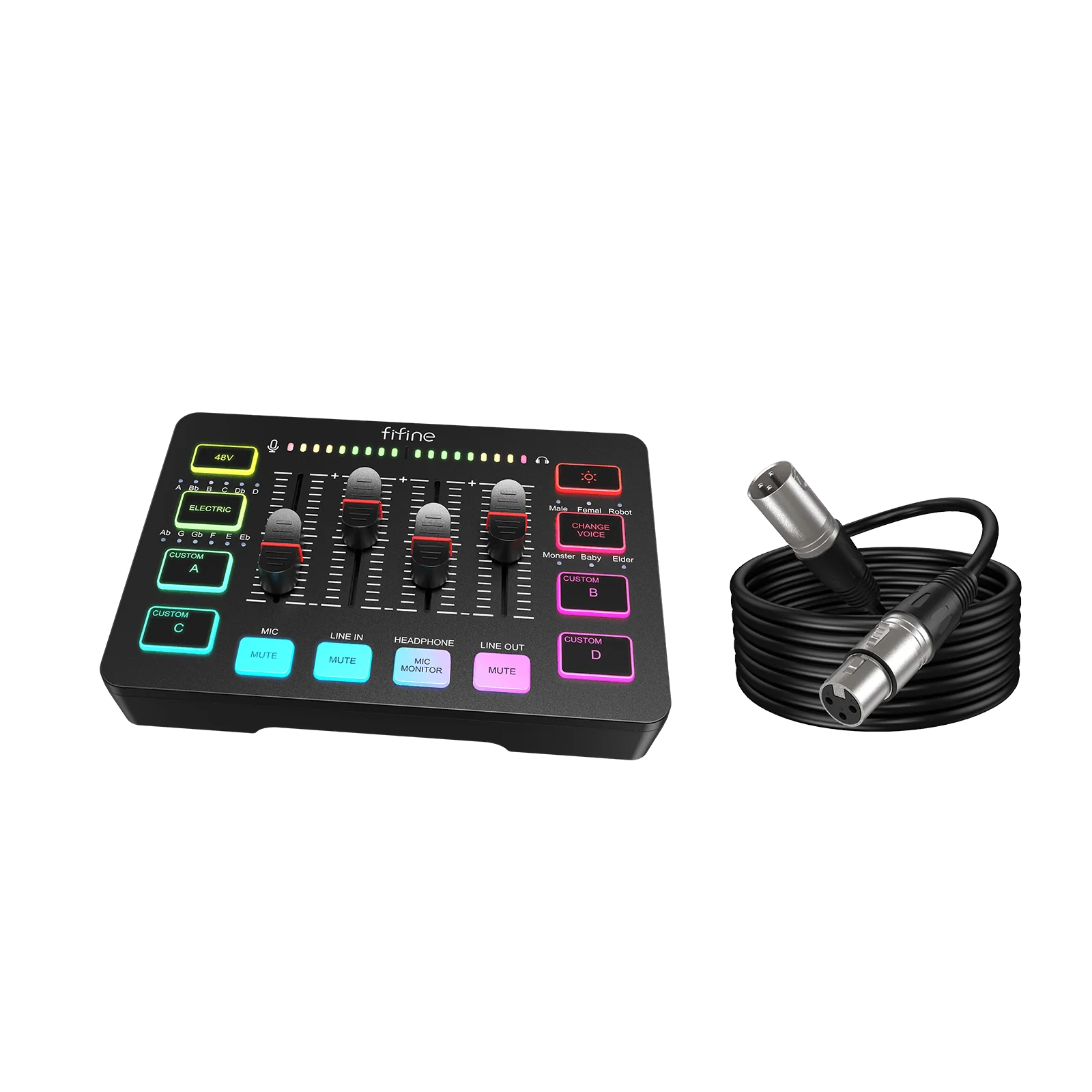 COMBO FIFINE para Grabación y Juegos: Mezclador de Audio SC3 + Cable XLR - Imagen 2