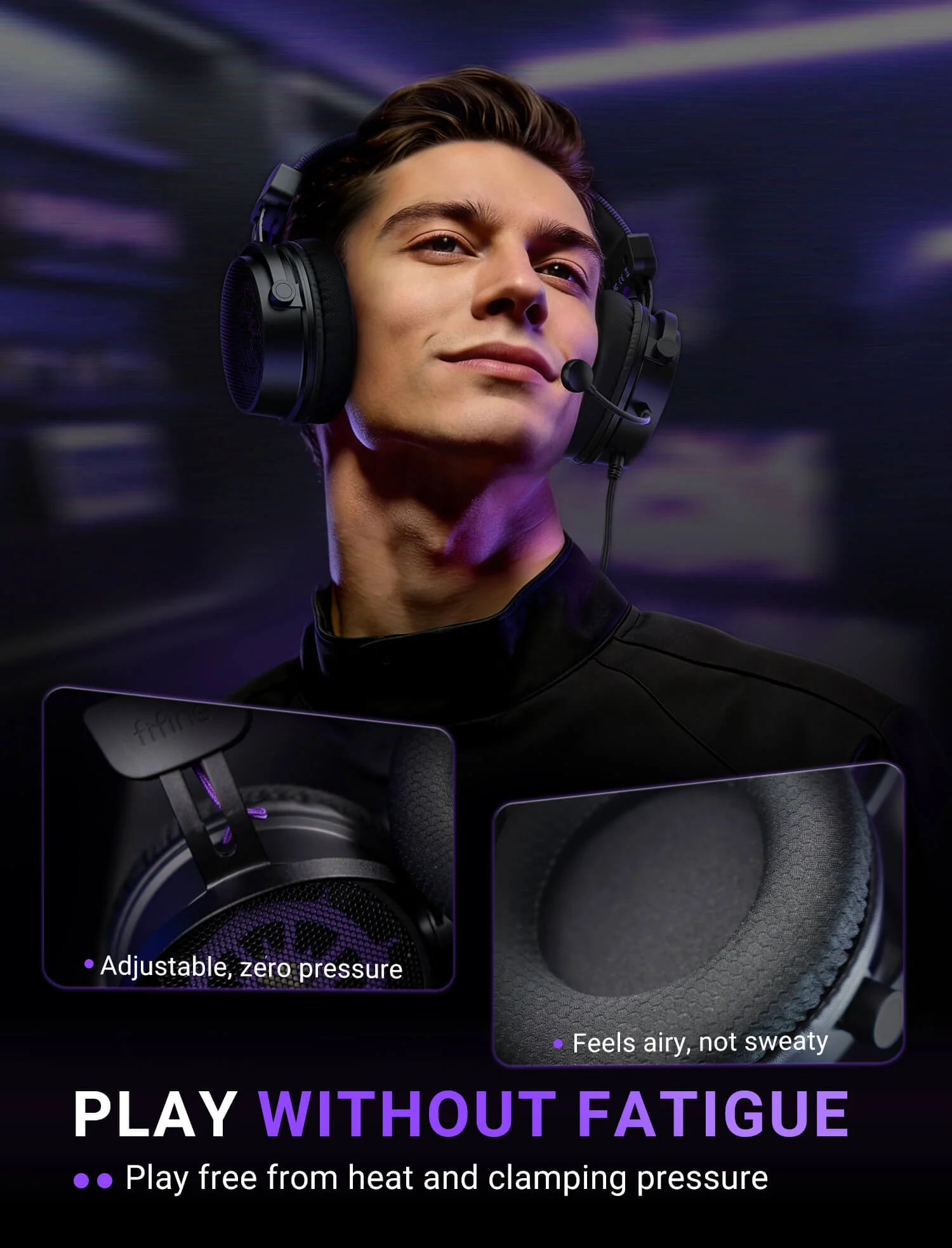 Auriculares FIFINE Ampligame H18V Lite ideales para juegos con sonido envolvente 7.1 y micrófono con cancelación de ruido - Imagen 7