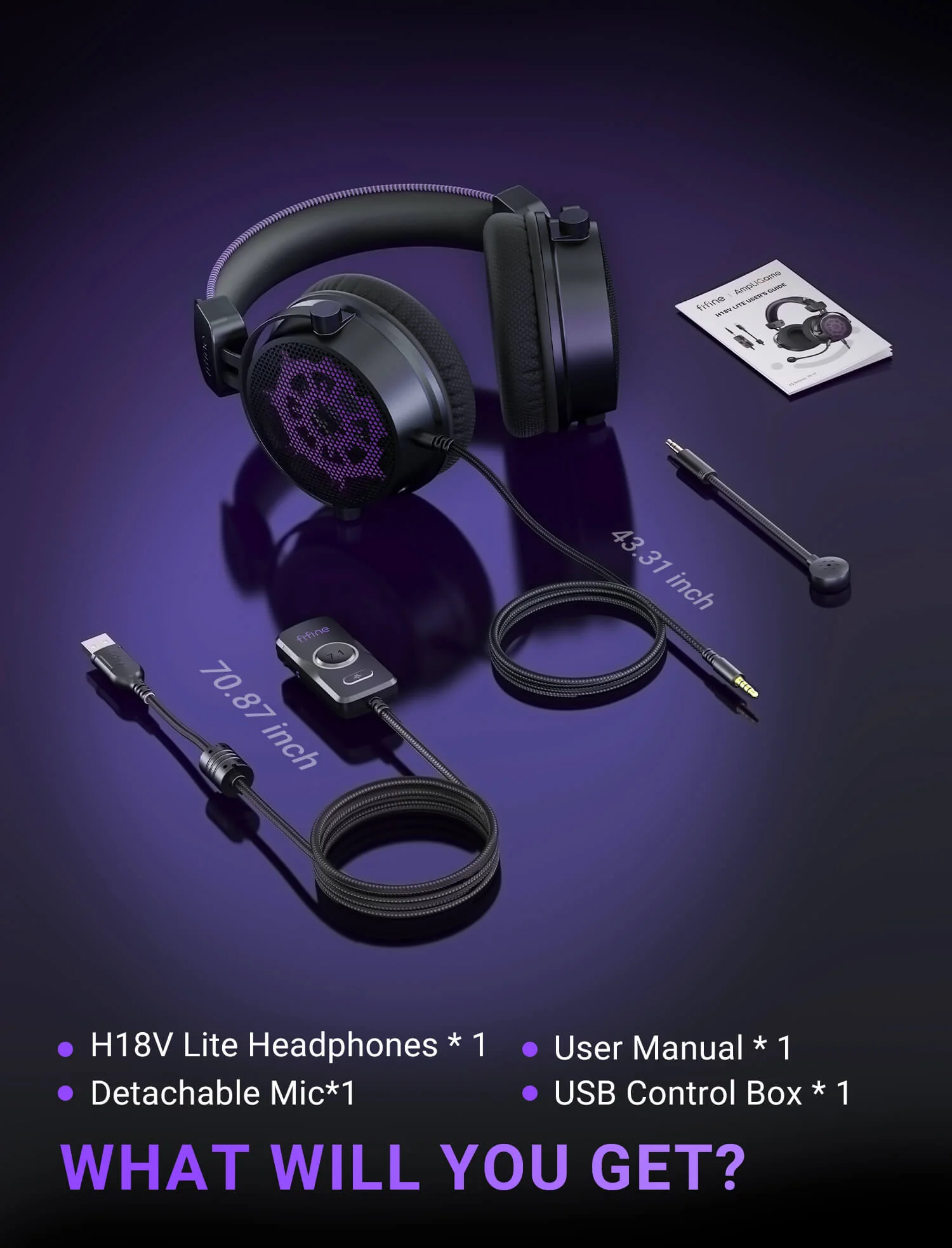 Auriculares FIFINE Ampligame H18V Lite ideales para juegos con sonido envolvente 7.1 y micrófono con cancelación de ruido - Imagen 4