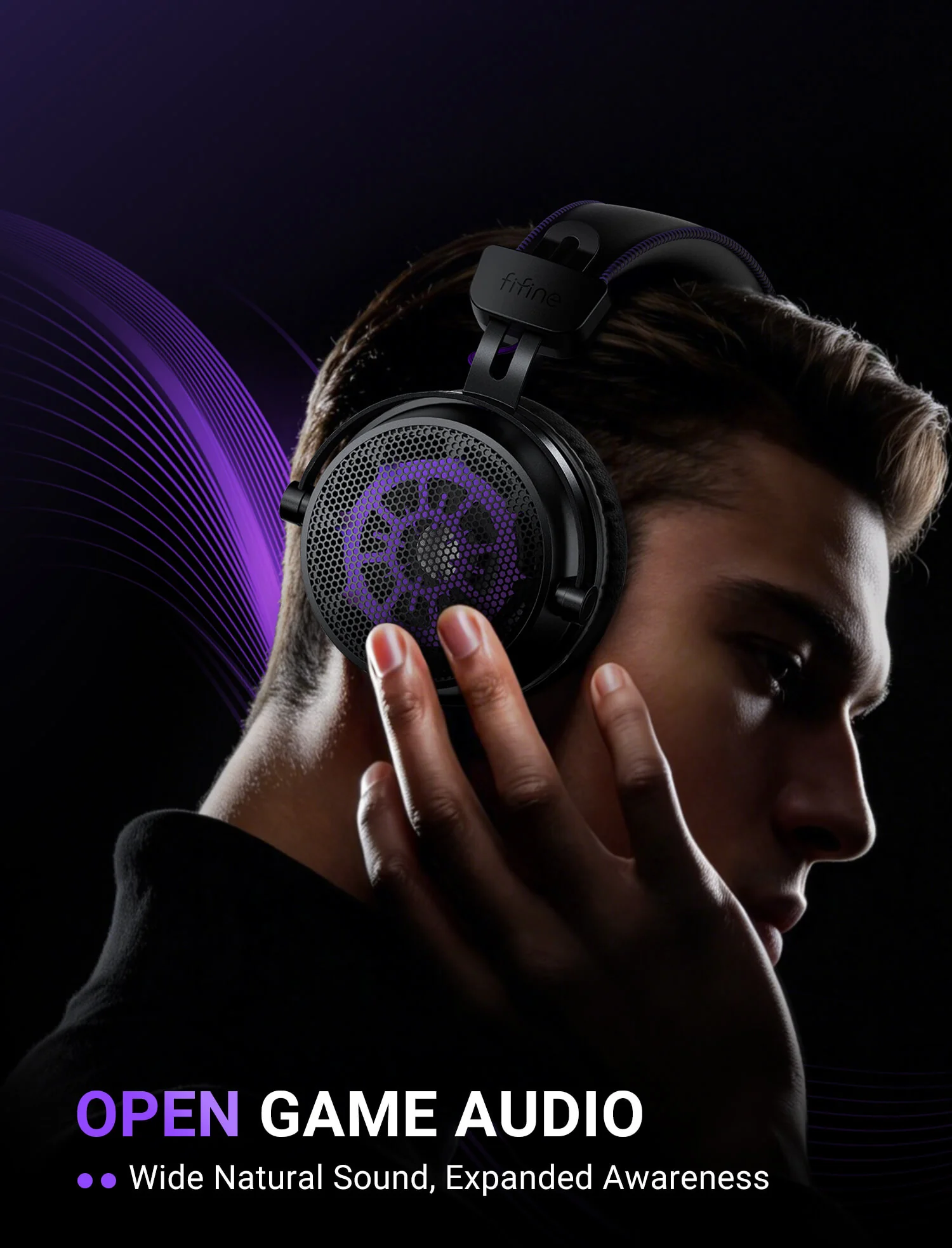 Auriculares FIFINE Ampligame H18V Lite ideales para juegos con sonido envolvente 7.1 y micrófono con cancelación de ruido - Imagen 3