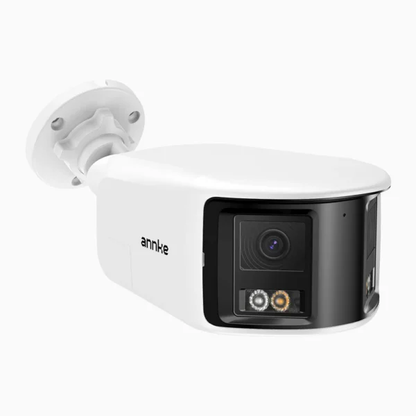Cámara de Seguridad Exterior de 6MP UHD con Doble Lente, Visión Panorámica de 180°, Visión Nocturna Inteligente con Doble Luz, Audio Bidireccional, Sirena y Alarma FCD600