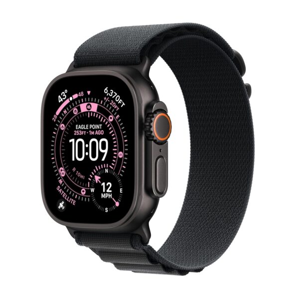 Apple Watch Ultra 3 [GPS + Celular 49mm] Reloj inteligente multideporte con estructura de titanio resistente y correa Black Alpine Loop - M. Comunicaciones satelitales,