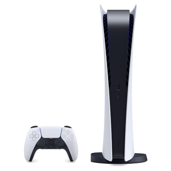 Consola Sony PlayStation 5 edición digital PS5 con controlador inalámbrico, 16 GB RAM GDDR6, SSD de 825 GB, salida 8K a 120 Hz, color blanco