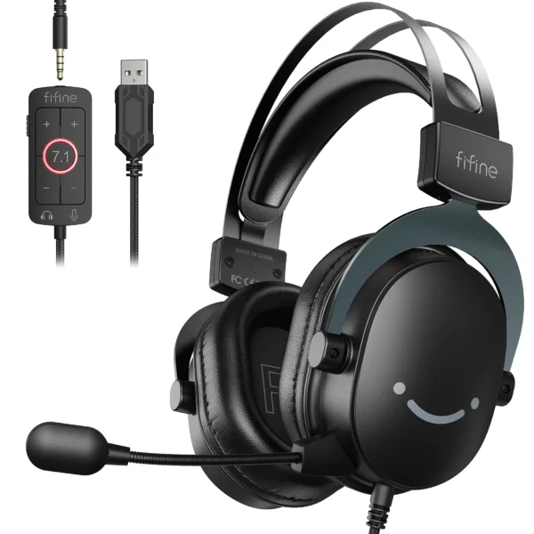 Auriculares para Juegos FIFINE AmpliGame H9C con Diadema Elástica USB
