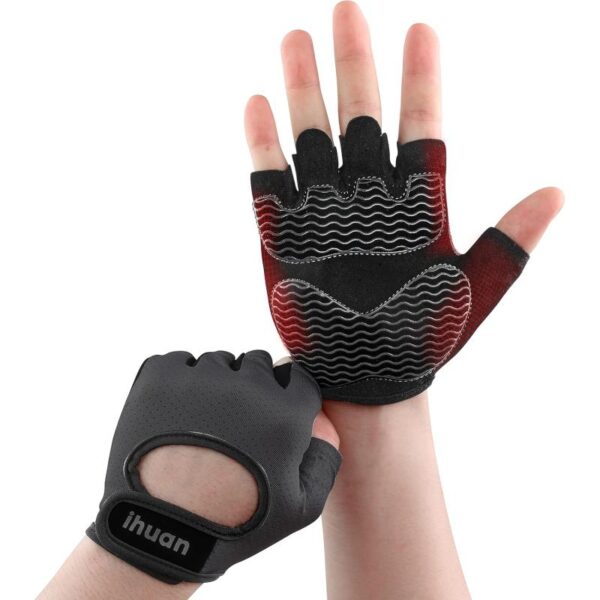 Guantes de entrenamiento transpirable y livianos iHuan - Guantes de gimnasio con protección de palma dividida | Guantes antideslizantes para levantamiento de pesas y ejercicio |...