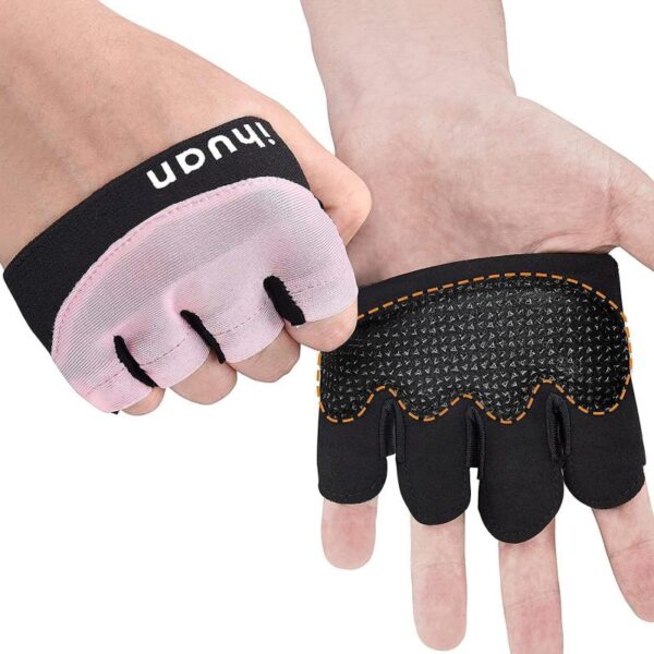 Guantes de gimnasio ihuan para levantamiento de pesas para hombres y mujeres, diseño parcial para las zonas con callos, ideal para levantamiento de pesas, ejercicio,...