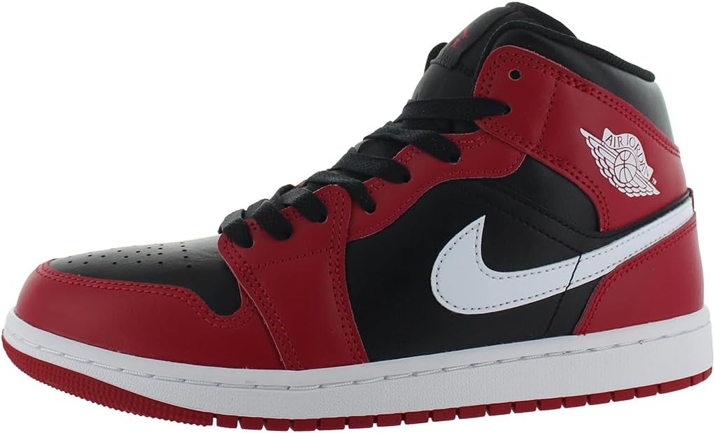 Jordan 1 Mid Blanco/Azul Marino Medianoche-Gris Lobo (DQ8426 104)