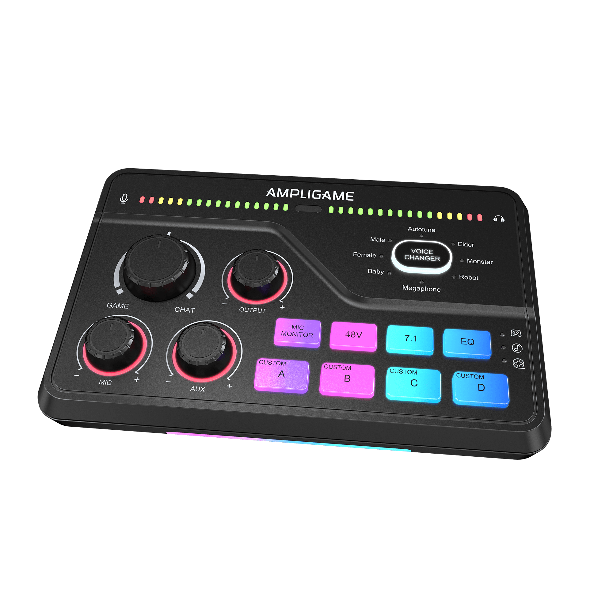 Mezclador de audio para juegos FIFINE AmpliGame SC8 con iluminación RGB
