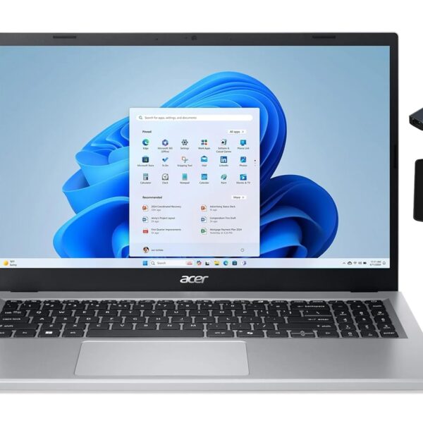 Portátil Acer Aspire Go con pantalla táctil IPS Full HD de 15.6 pulgadas, procesador AMD Ryzen 5-7520U, 8 GB de RAM, SSD de 512 GB, color plata puro, Wi-Fi, Bluetooth, Copilot...