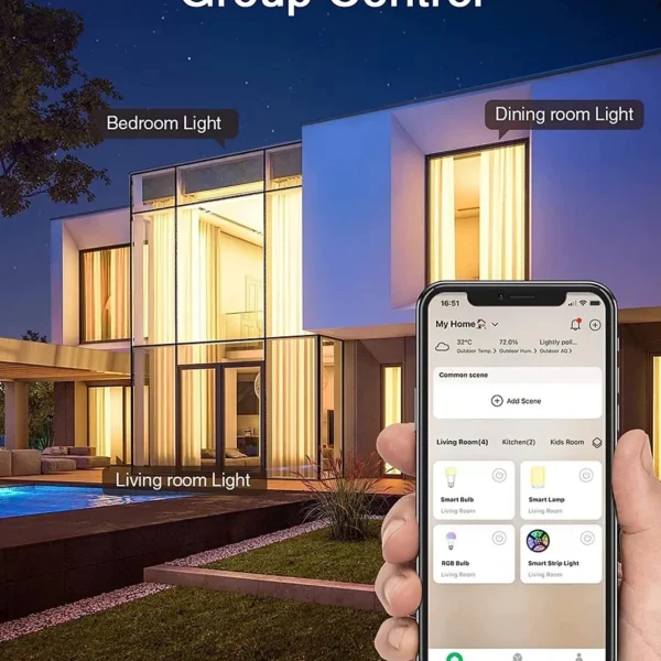 Bombilla inteligente WiFi sin necesidad de hub, 1050 lúmenes, 75W LED para Alexa y Google Home