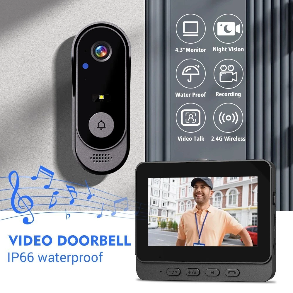 Videoportero inteligente X8 con monitor, resistente al agua IP66, visión nocturna, no requiere WiFi - Imagen 4